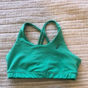 ASICS Teal Green Criss Cross Sports Bra